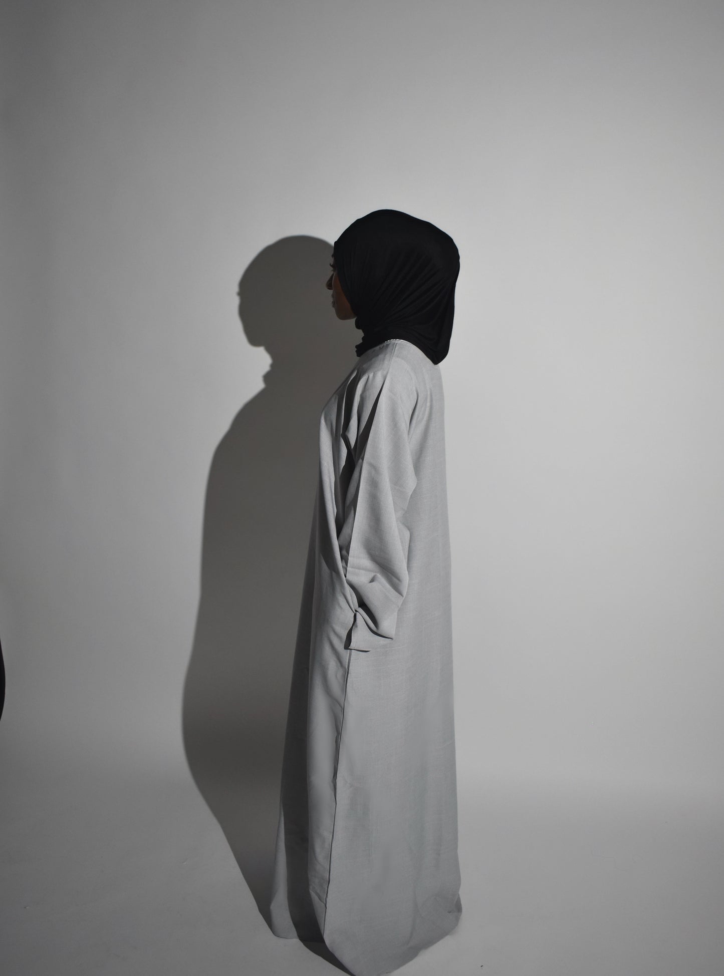 Light Grey Linen Abaya
